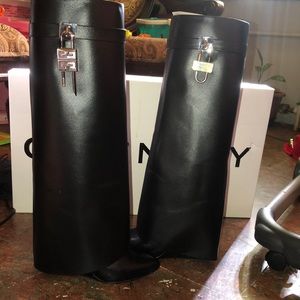 GIVENCHY Slip-on boots in grained calfskin leather. Also known as Shark Boots!